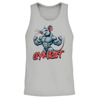 Gymrat! Funny Muscular Rat Cartoon Unisex Tank Top - Ash – 2
