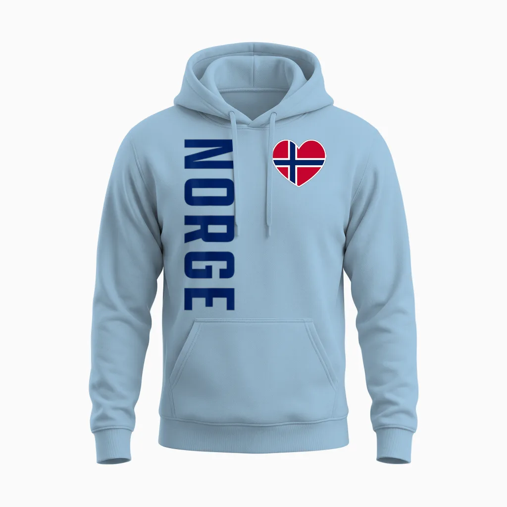 Norwegen Flagge Nordisches Kreuz Skandinavien Patriotisches Unisex Hoodie in Light Blue