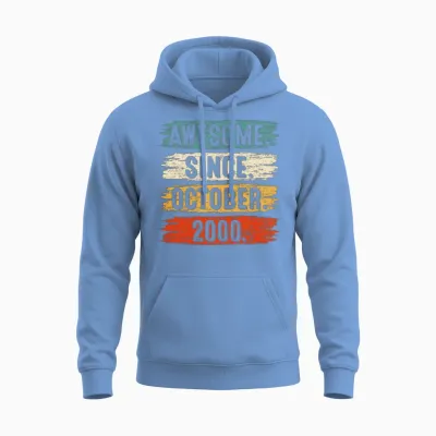 22 Years Old Gifts Awesome Since October 2000 22nd Unisex Hoodie - Carolina Blue