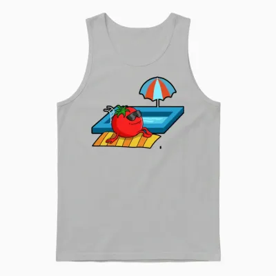 Funny Tomato Outfit Unisex Tank Top - Ash