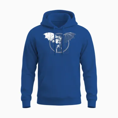 Batman Dark White Wings Unisex Hoodie - Royal