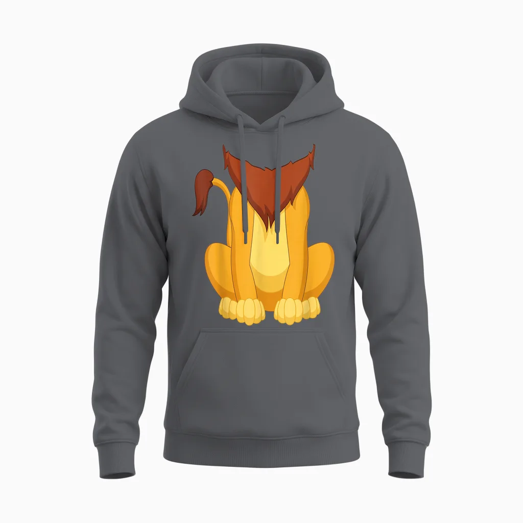 Lion Shirt Adult Men Women Children Lion Costume Unisex Hoodie in Charcoal