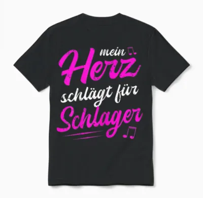 Mein Herz Schlägt Für Schlager Volksmusik Gaudi Festival Unisex T-Shirt - Black