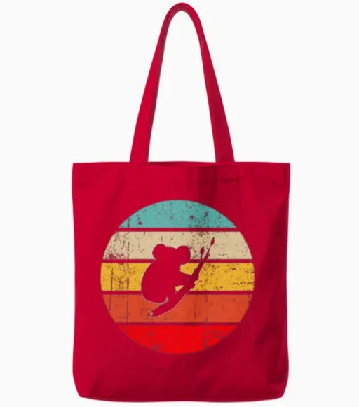 Koala Retro Tote Bags in Red