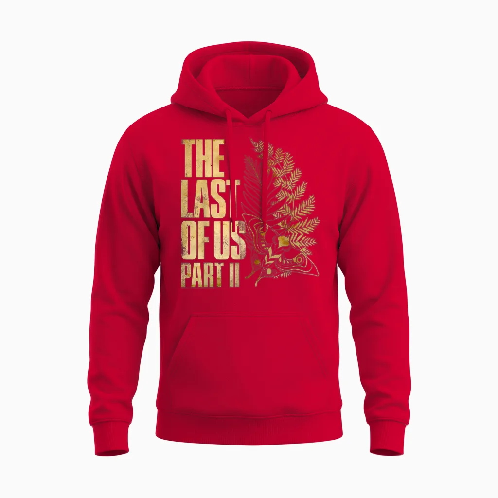 The Last of Us Part Ii Golden Moth and Leaves Video Game Unisex Hoodie in Red