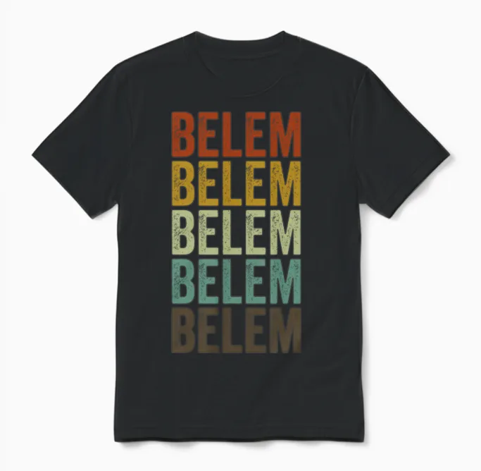 Belem Brazil Retro Vintage Unisex T-Shirt - Black