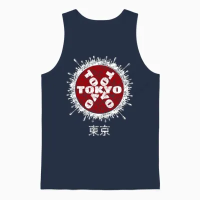 Tokyo Kanji Unisex Tank Top - Navy