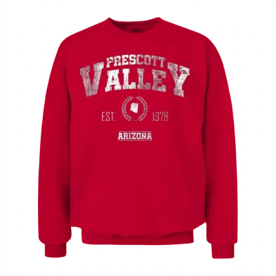 Prescott Valley Arizona Vintage Throwback Unisex Sweatshirt - Red