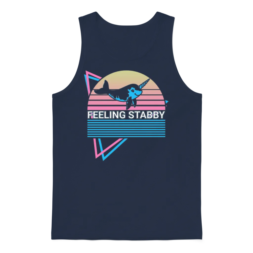 Narwhal Retro Unisex Tank Top - Navy