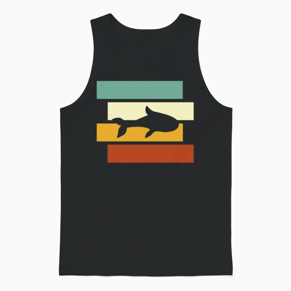 Fish Retro Unisex Tank Top in Black