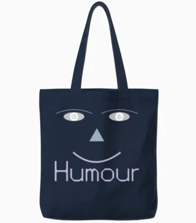 Humour(always Smiling) Tote Bags - Navy