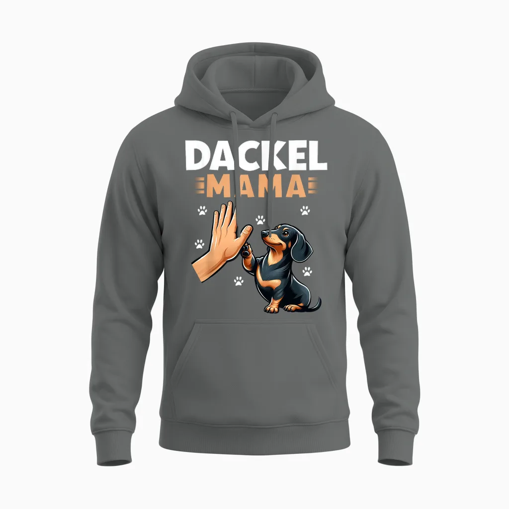Dackel Mama Rauhaardackel Teckel Hund Lustiges Motiv Unisex Hoodie in Graphite Heather