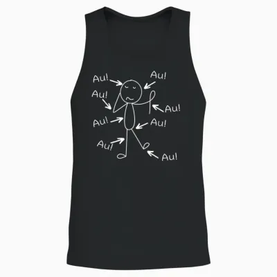 Funny Old Man Old Woman Aua Au Birthday T-Shirt, Black Unisex Tank Top - Black