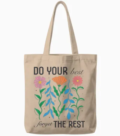 Women's Boho Motivational Inspirational Positive Quote Cute Tote Bags - Natural