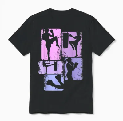 Coole Kampfsport Geschenke Damen Mädchen Frauen T-Shirt Schwarz Kickboxen Karate Taekwondo Sportlich Klassisch Kurzarm Klein M Crew-Ausschnitt Unisex T-Shirt - Black
