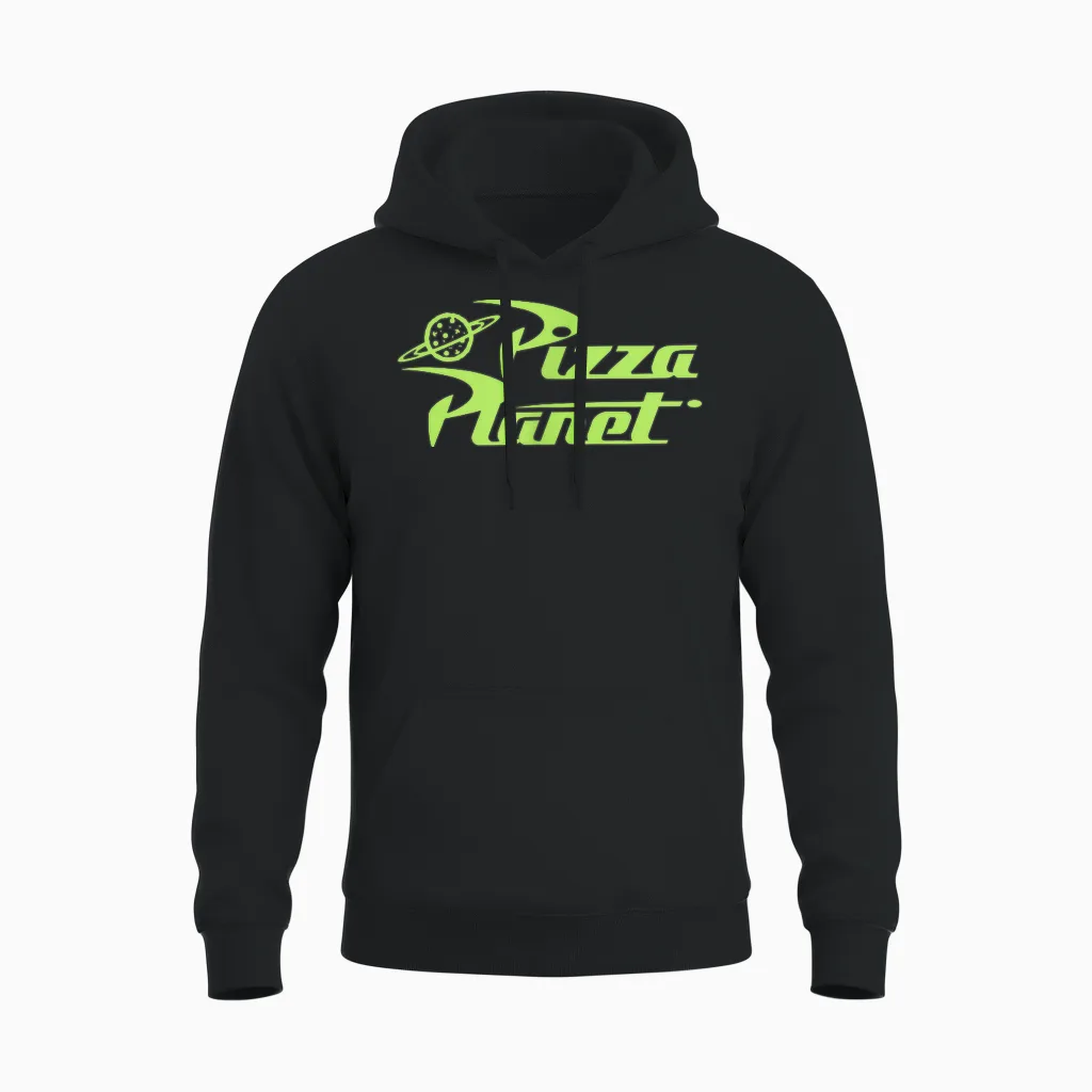 Disney Pixar Toy Story Pizza Planet Aliens Vintage Unisex Hoodie in Black