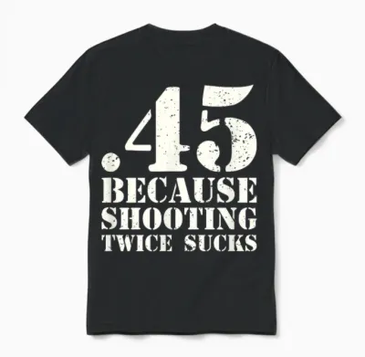 Kaliber 45 Lustiges Sportschützin Sportschütze Unisex T-Shirt - Black