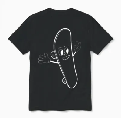 Funny Skateboard Funny Skateboarding Unisex T-Shirt - Black