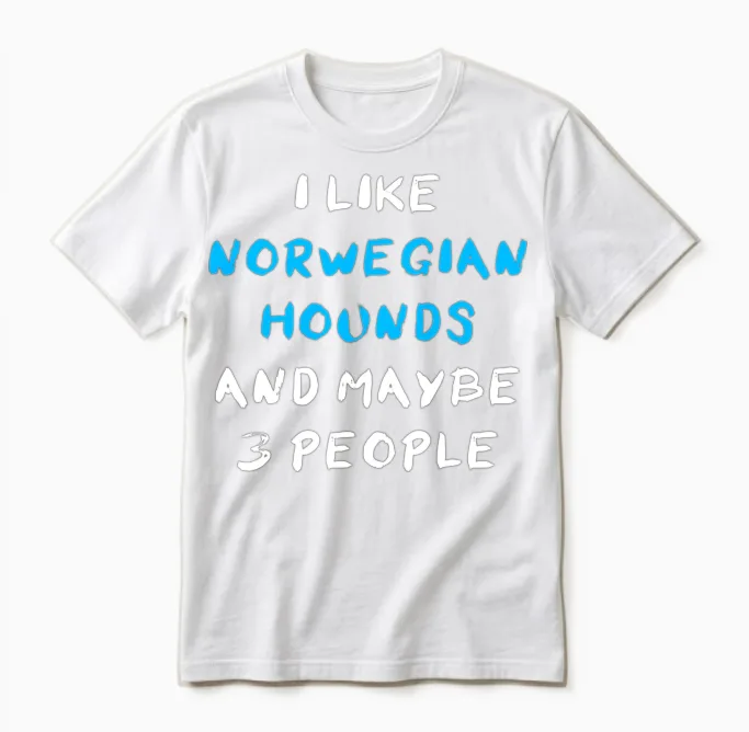 Norwegian Hound Funny Unisex T-Shirt in White