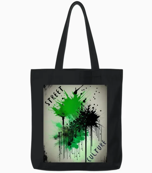 Street Culture Grunge Style Tote Bags in Black