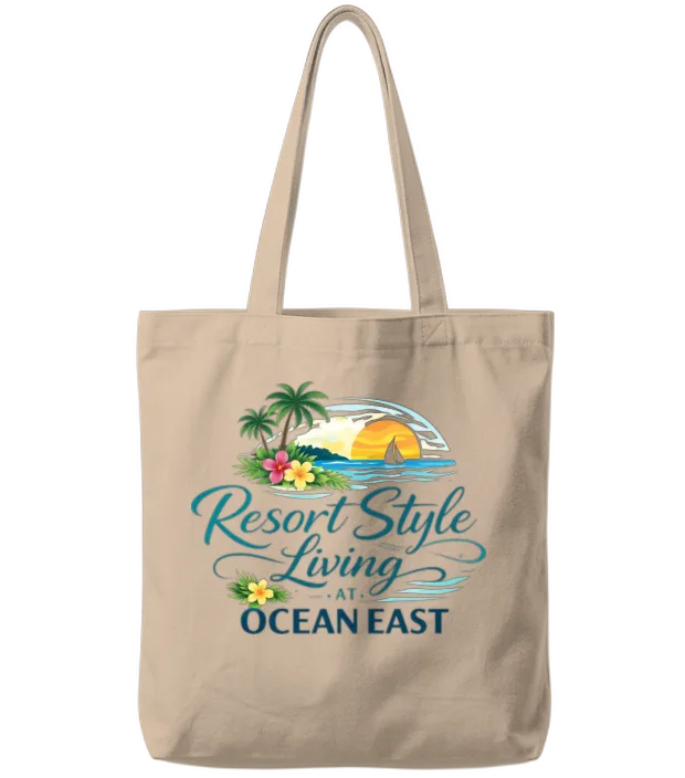 Resort Style Living At Ocean East Tote Bags - Natural