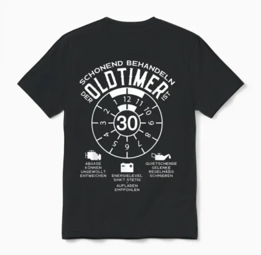 30 Years of Gentle Treat Oldtimer 30th Birthday Unisex T-Shirt in Black