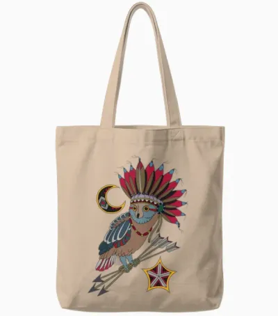 Owl Tote Bags - Natural