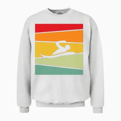 Swimming Retro Unisex Sweatshirt - White