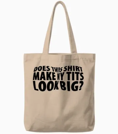 Big Tits Funny Tote Bags - Natural