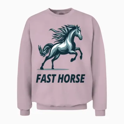 Fast Horse Unisex Sweatshirt - Light Pink