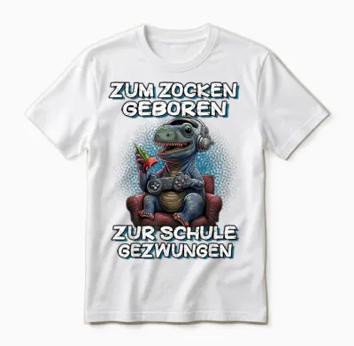 Zum Zocken Geboren Zur Schule Gezwungen Gamer Computer Unisex T-Shirt - White
