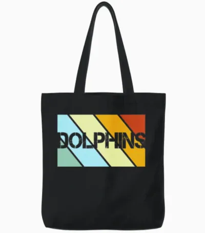Dolphin Retro Tote Bags - Black
