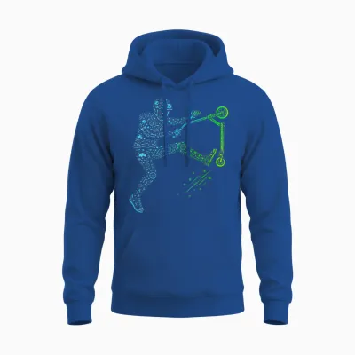 Scooter Stunt Scooter for Boys & Children Cool Scooter Stunt Unisex Hoodie - Royal