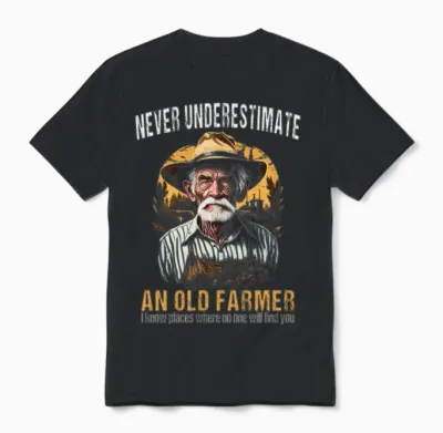 Old Farmer Unisex T-Shirt - Black