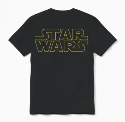 Star Wars Basic Logo Yellow T-Shirt, Black Unisex T-Shirt - Black