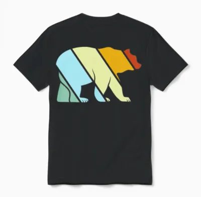 Bear Retro Unisex T-Shirt - Black