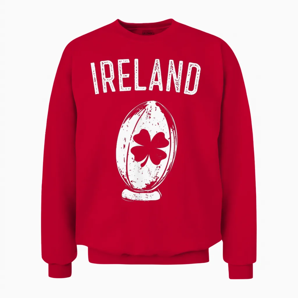 Shamrock Irish Rugby Ball - Irish Clover for Men, Women and Kids T-Shirt, Green, S Unisex Sweatshirt in Red