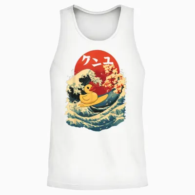 Rubber Duck Surf Japanese Rubber Duck Unisex Tank Top - White