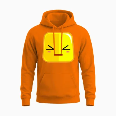 Funny Face Unisex Hoodie - Safety Orange