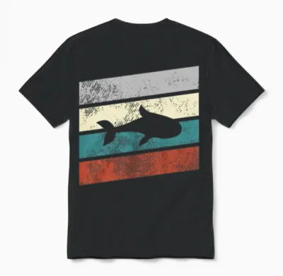 Fish Retro Unisex T-Shirt - Black