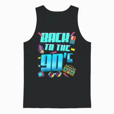 90er Jahre Outfit Damen Herren Back to the 90s Retro Party Unisex Tank Top - Black