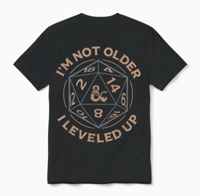 Dungeons & Dragons Birthday Level Up Unisex T-Shirt in Black