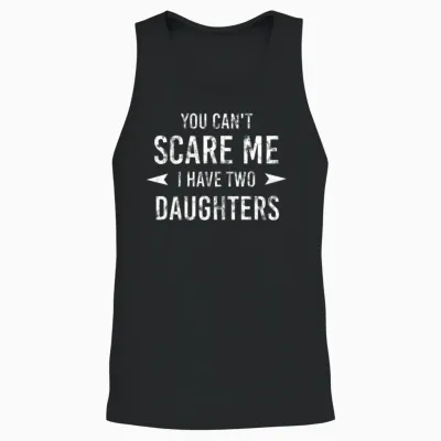 Father Two Daughters Unisex Tank Top - Black