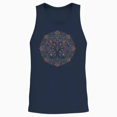 Cooles Lebensbaum-Symbol Im Mandala-Kunst-Stil Für Herren Und Damen Unisex Tank Top - Navy