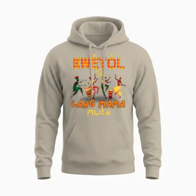 Happy Fete Kweyol Happy Jounen Kweyol Day Saint Lucia Creole Unisex Hoodie - Sand