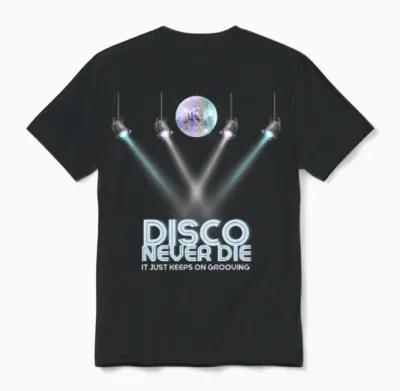 Disco Never Die Retro Unisex T-Shirt - Black