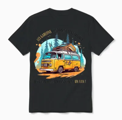 Homme Humour Chauffeur Van Humour Cadeau Van Life T-Shirt, White, S Unisex T-Shirt - Black