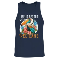 Bird Lover Flying Animal Ornithology Pelicans Unisex Tank Top - Navy – 2
