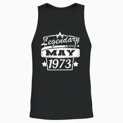 May 1973 Retro Birthday Unisex Tank Top - Black