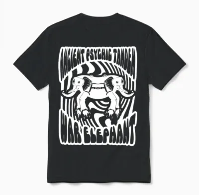 Ancient Psychic Tandem War Elephant Unisex T-Shirt - Black